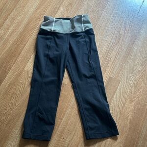 Striped Waist Women's Black Leggings